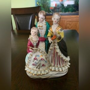 Vintage Royal Porcelain Lace Victorian Figurine Wales Made in Japan 6” tall